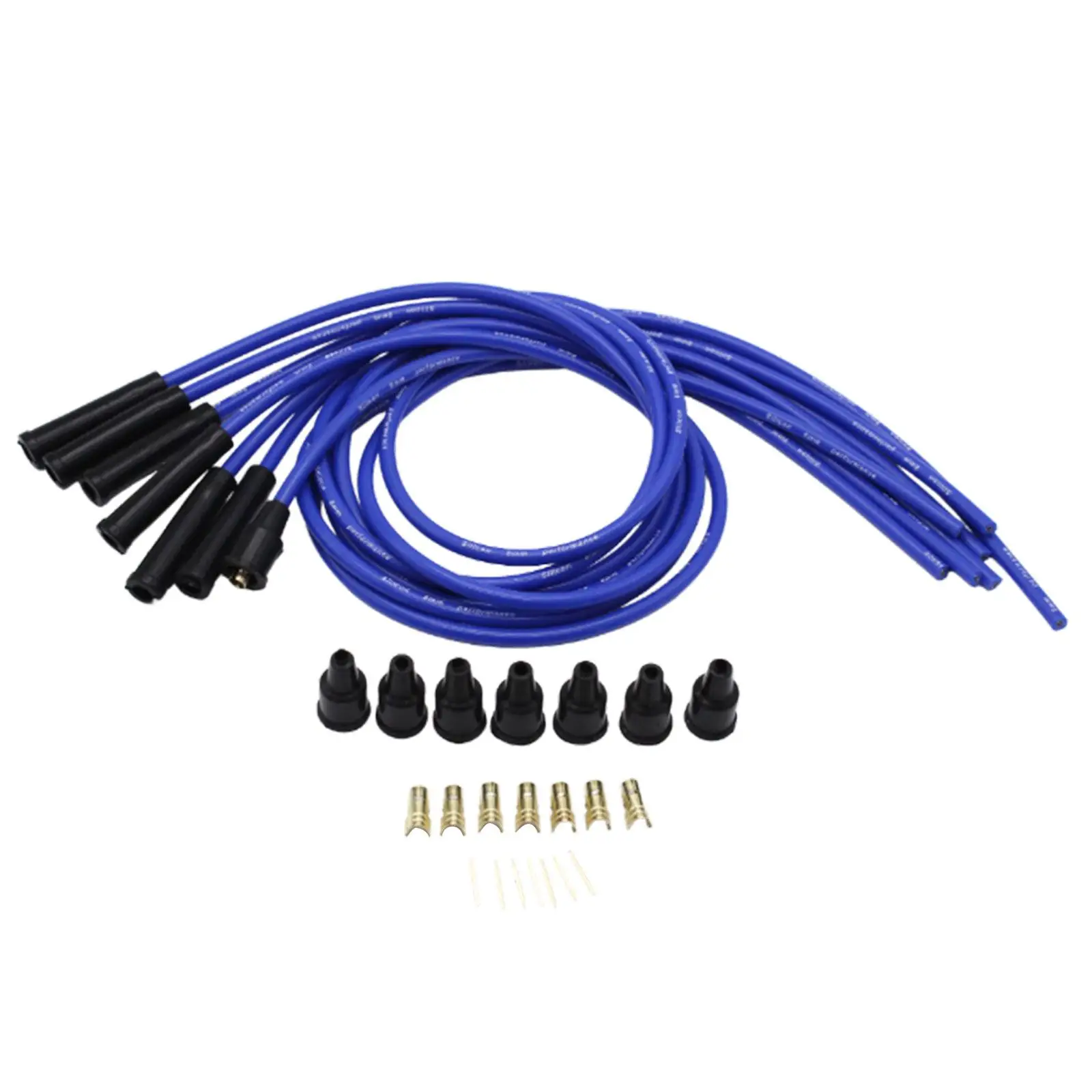8mm HT Leads Professional Blue Ignition Cable Spark Plug Wires for 6 Cylinder Direct Replaces Spare Parts Durable Premium