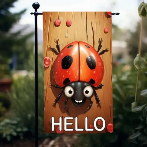 Garden Flag 12x18 Double Sided - Waterproof Vinyl Banner Material - Lady Bug