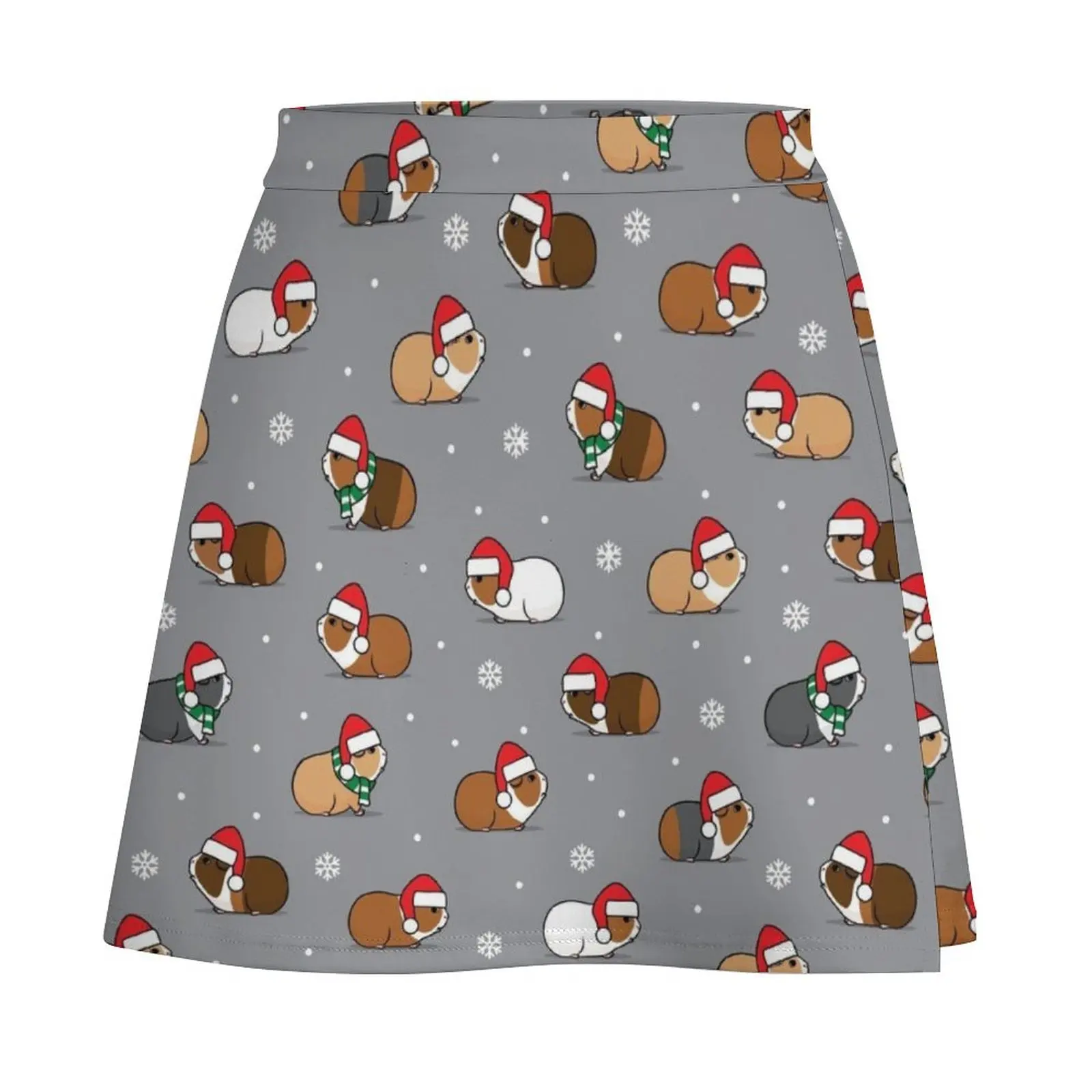 Christmas Guinea pigs - grey Mini Skirt skirts for woman 90s aesthetic