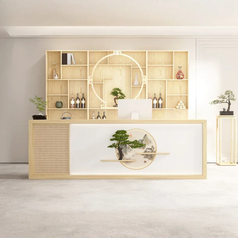 Business Luxury Reception Desks Storage Economic Computer Reception Counter Workbench Banco Cassa Negozio Office Furniture