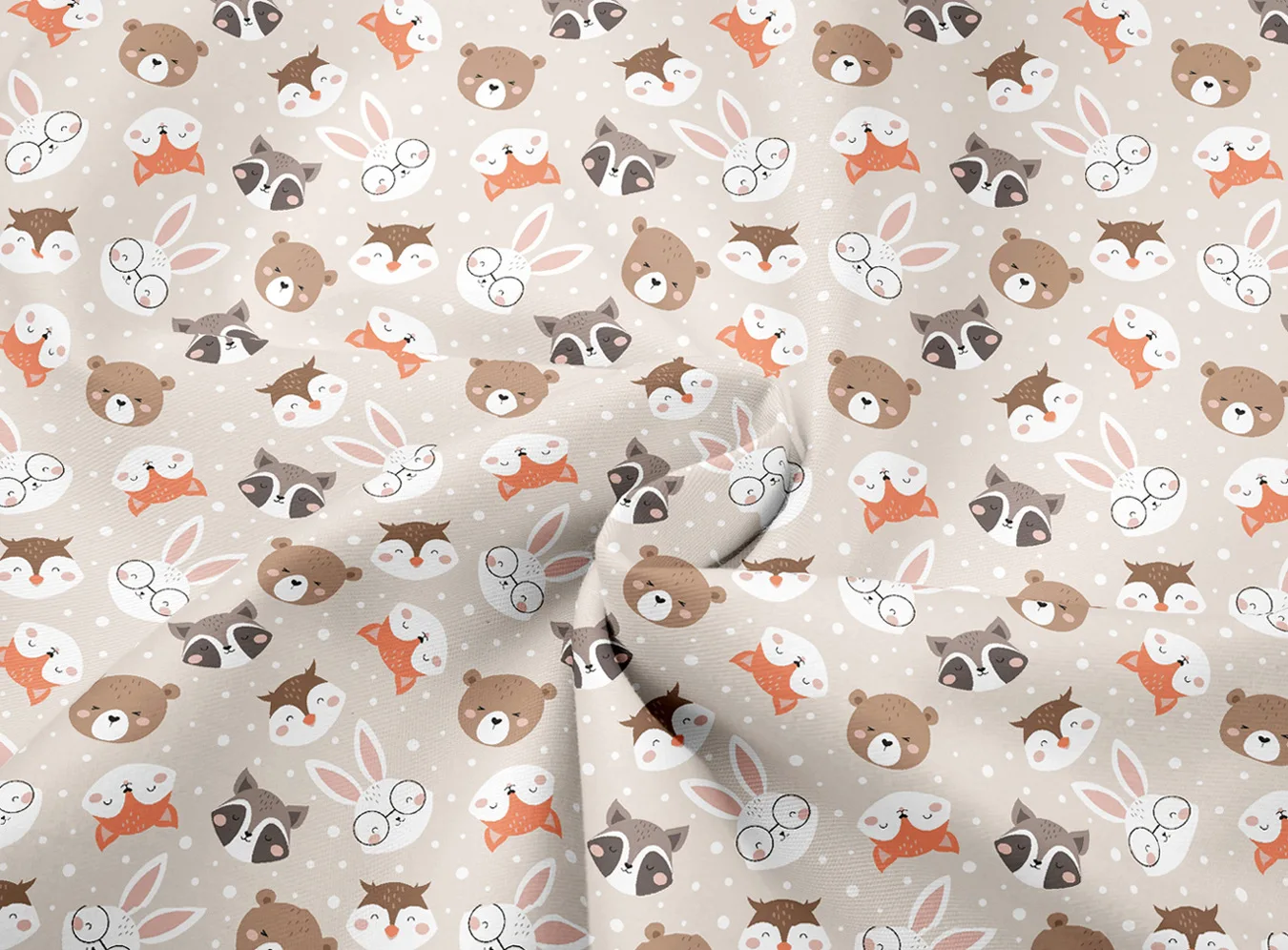 160*50cm Animal Babbit Fox Printed Cotton Fabric For Sewing Craft Cloth Quilting Baby Dress Tecido Diy Patchwork Handmade Tissu
