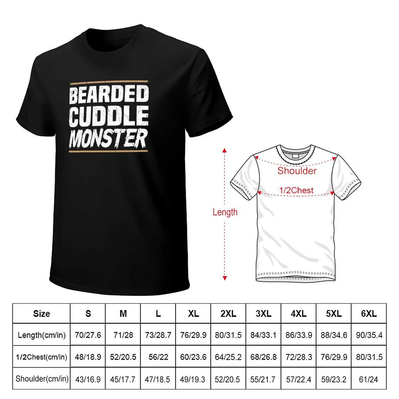 Bearded Cuddle Funny Facial Hair T-Shirt Casual Graphic Print Tee