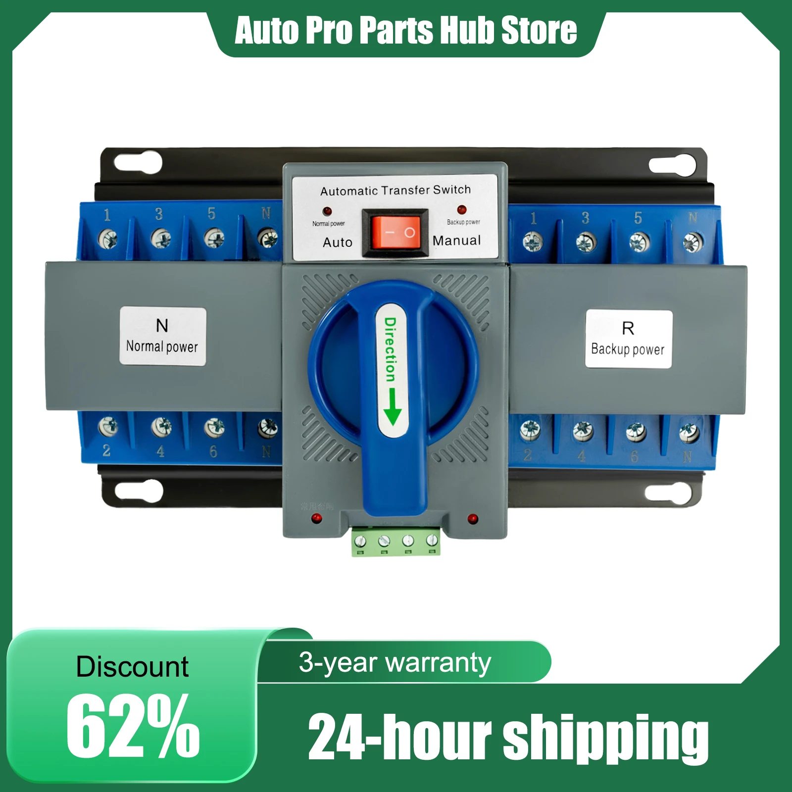 63A 4P ATS مفتاح نقل تلقائي مزدوج الطاقة، مفتاح تحويل المولد 110 فولت CB المستوى 4 أقطاب #1