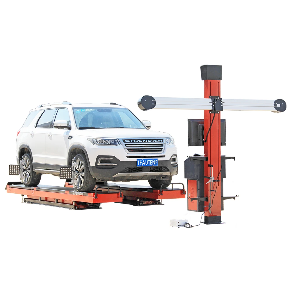 TFAUTENF 3d wheel aligner four post car scissor lift and wheel alignment for sale