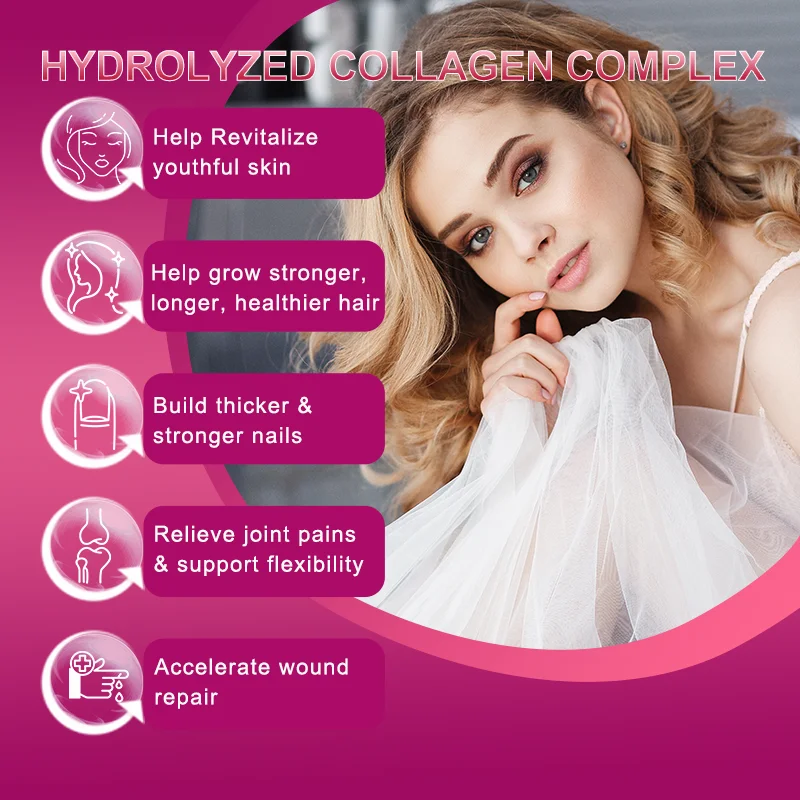 Collagen  Capsules Support Beauty Skin Care Skin Repair Hair Nail  and Joint Health Anti-aging Enhance Skin's Ability to Lock