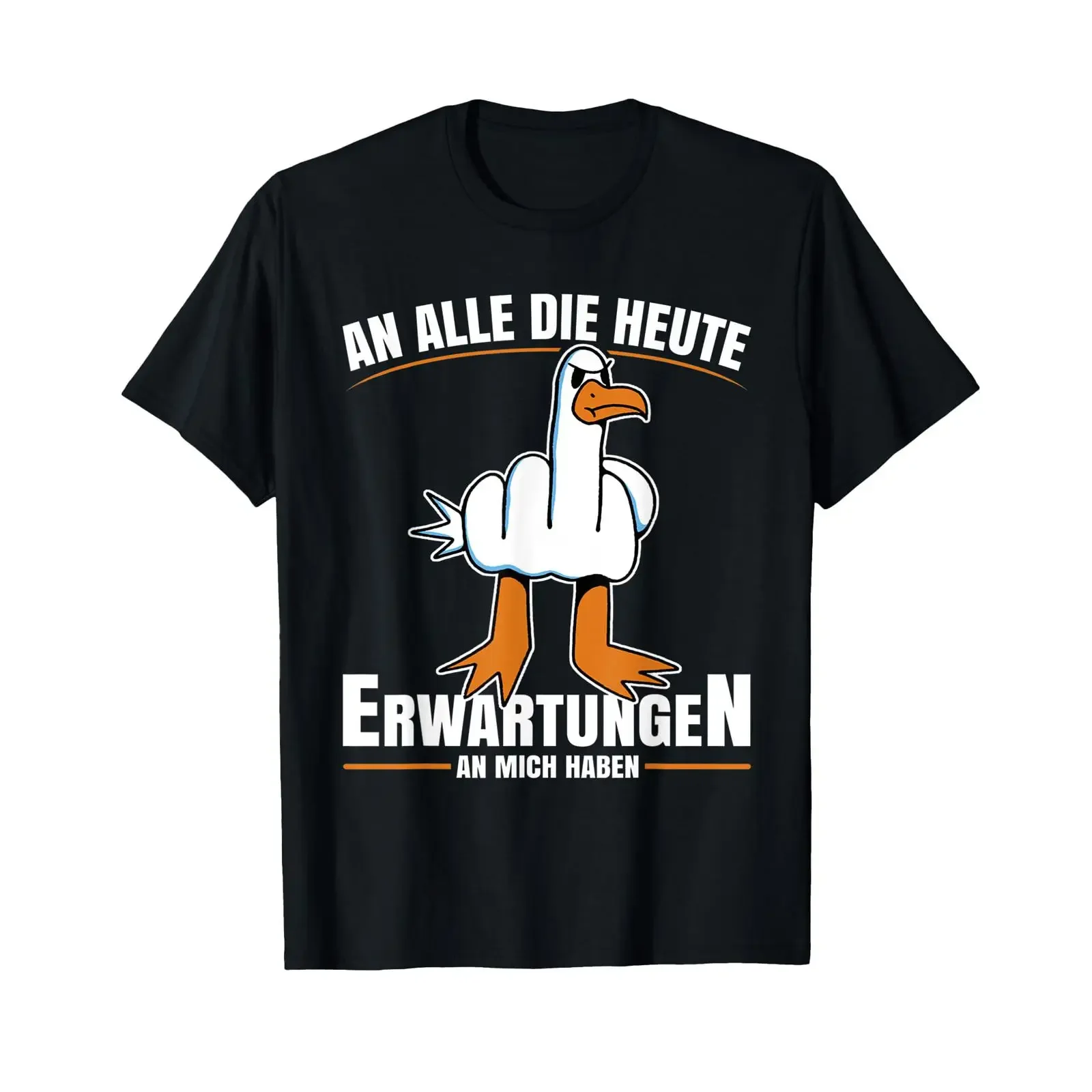 Expectations Seagull Middle Finger Funny Expectation Management T Shirt black vintage Washed Slightly streetwear graphic