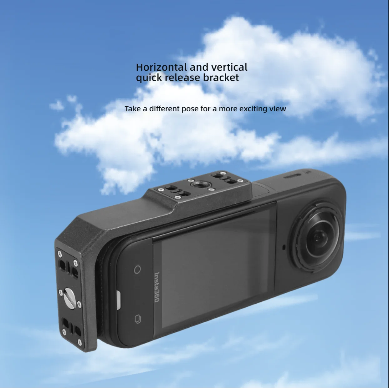 Staffa a forma di L orizzontale-verticale Staffa di espansione a sgancio rapido con interfaccia 1/4 per accessori Insta360 X3 X4 X5