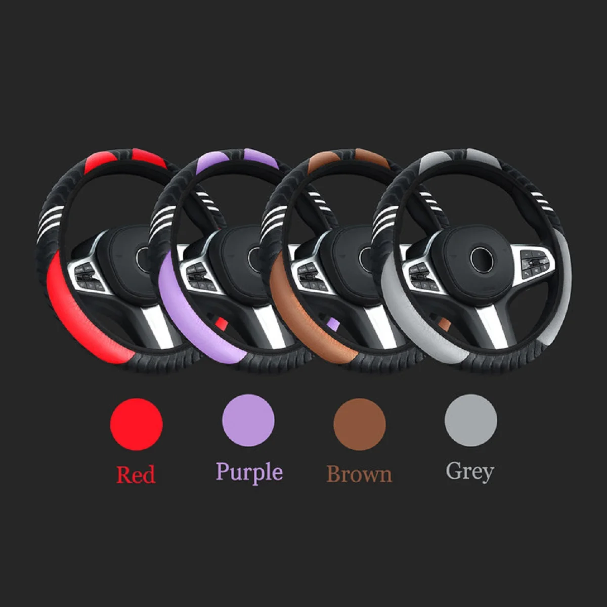 Capa de volante do carro curto veludo elástico alça capa elástica sem anel interno guiador capa nova