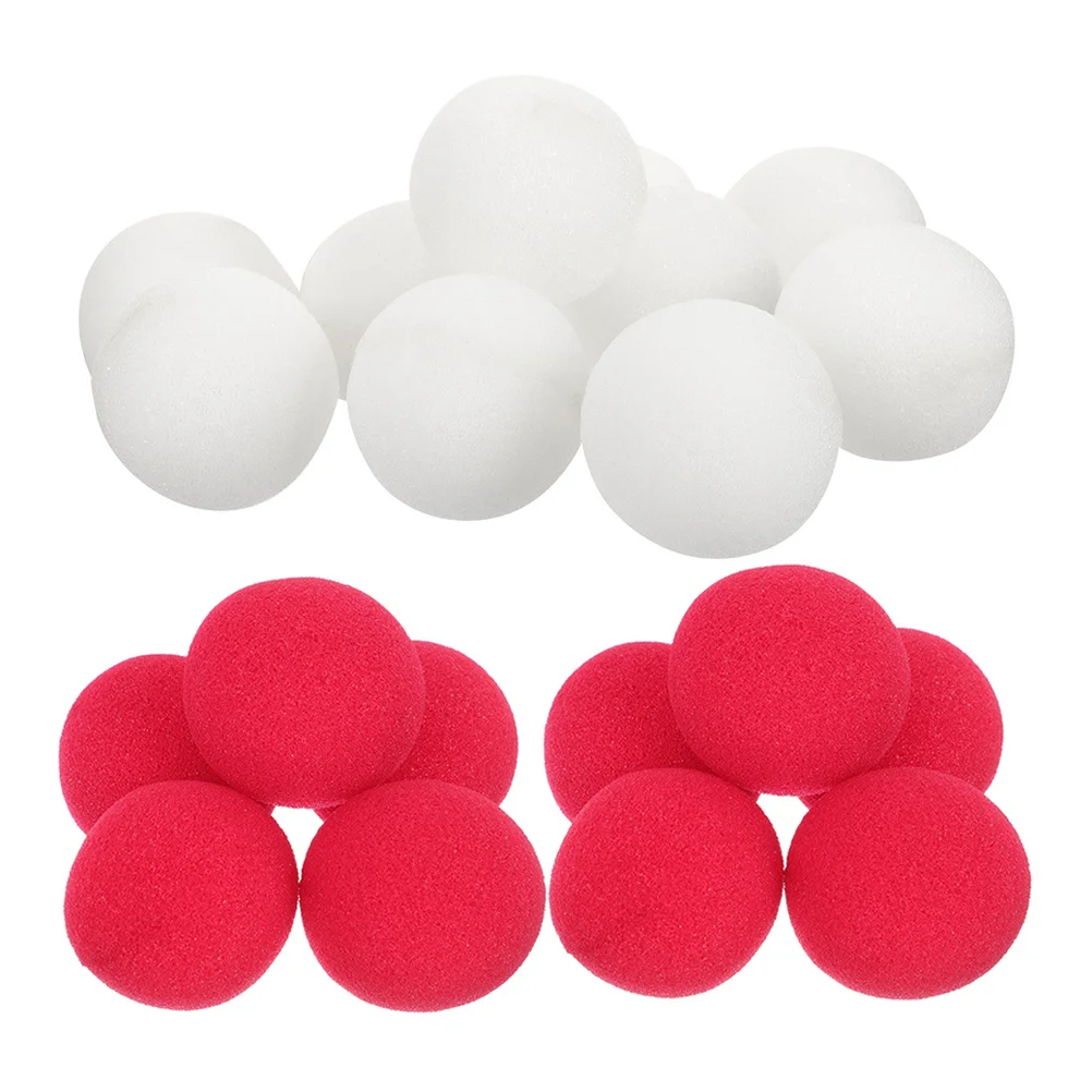 

20Pcs Red White Sponge Clown Noses Cosplay Party Prank Accessory Halloween Christmas Supplies Red Clown Nose Reindeer