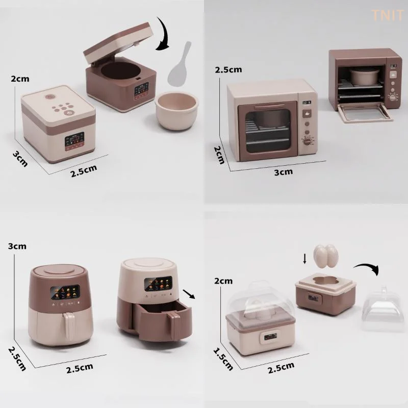 1 pièce Réaliste Four à micro-ondes, Cuiseur à riz, Cuiseur à œufs, Jouet de maison de poupée 1:12, Appareils électroménagers de cuisine, Meubles