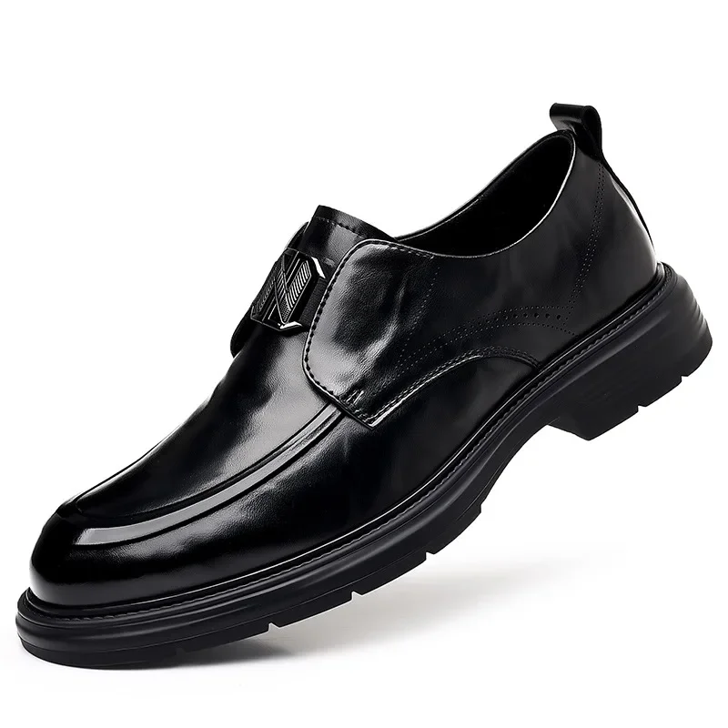 

New Designer Leather Shoes for Men Soft Sole Fashion Casual Shoes Male High Quality Solid Color Dress Shoe Man