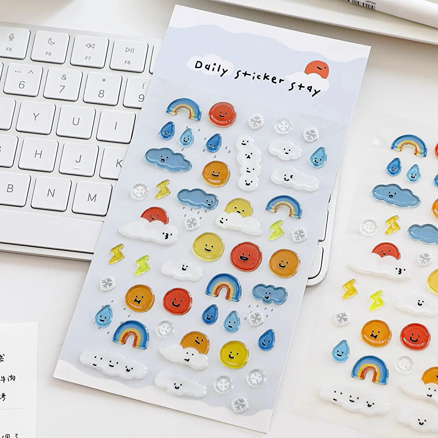 Korean Import BONITO Creative Weather Icon Rainbow Jelly PVC Sticker Scrapbooking Diy Journal Stationery Sticker Gift B6139