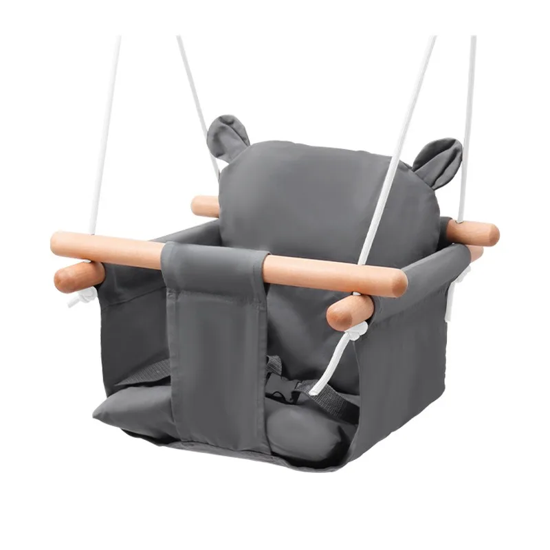 أرجوحة قماشية للأطفال إطار باب داخلي أرجوحة قماشية من القطن والكتان #3