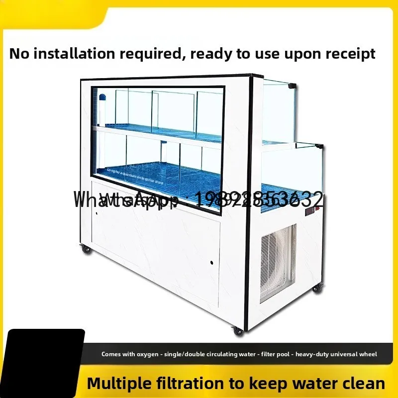 G1  Commercial Seafood Fish Tank Mobile Commercial Aquatic Integrated Seafood Pool Supermarket Seafood Tank Shellfish Pool