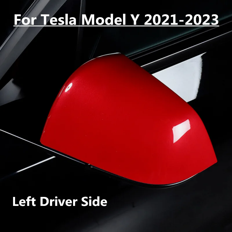 

Red Left Driver Side Mirror Rearview Cover Cap For Tesla Model Y 2021-2023