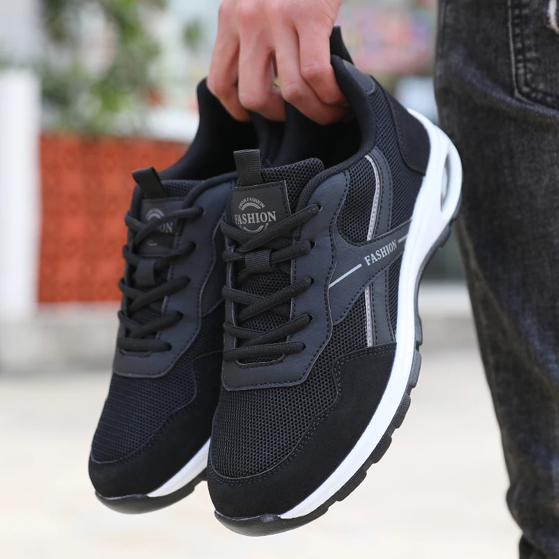 Herren Casual Laufschuhe Atmungsaktive Trendige Niedrige Schnür-Sportschuhe für Reisen und Laufen im Sommer und Frühling – Detail 1
