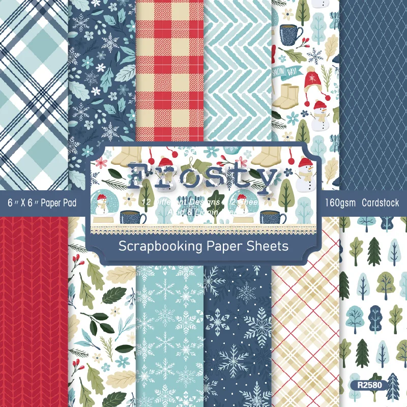 

24 Sheets/book Vintage Snowflake Leaves Pattern Landscape Material Paper Creative DIY Junk Journal Collage Stationery