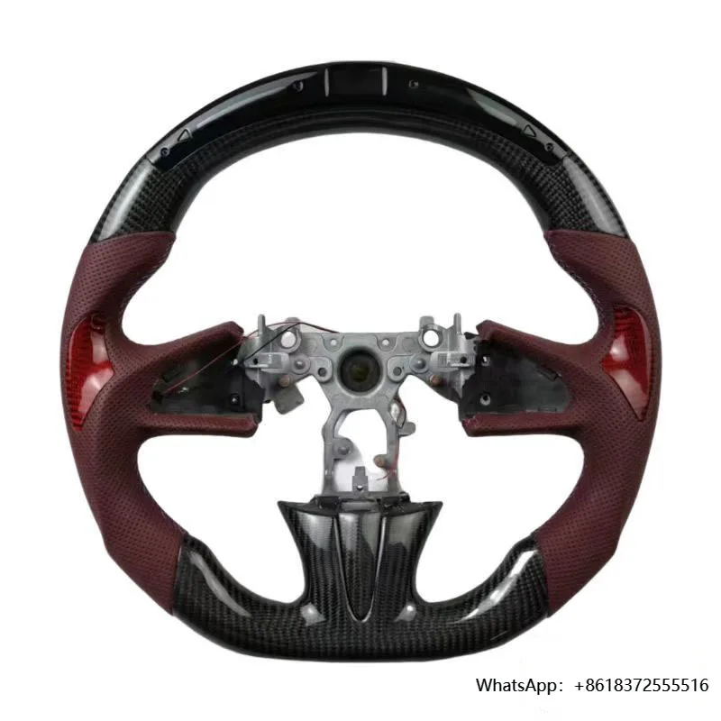

Customized Perforated Leather Carbon Fiber with LED Unique Design Optimal Performance for Infiniti Q50 Car Steering Wheel