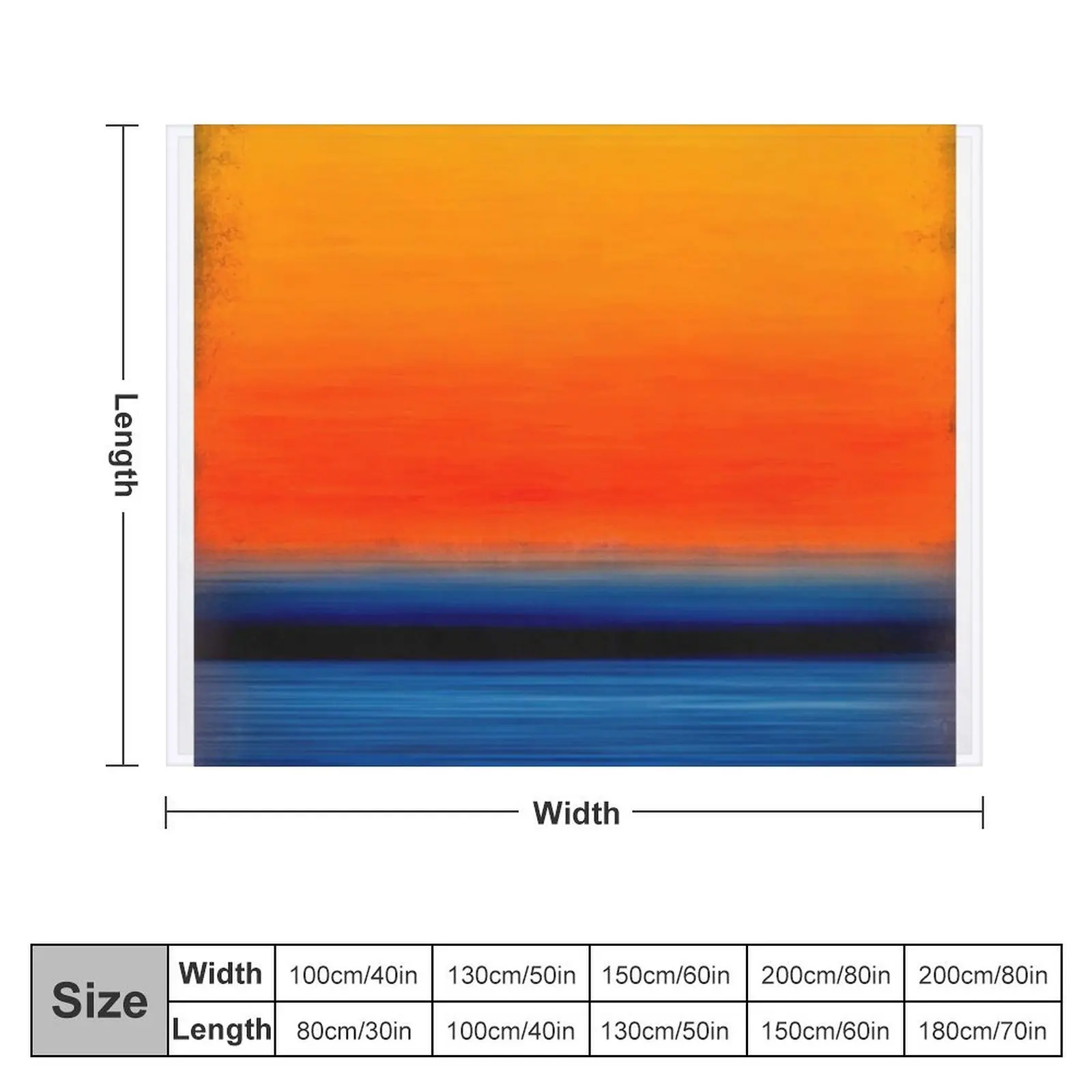 Rothko Rust and Blue HD Mark Rothko Orange Painting Throw Blanket Winter beds blankets and throws Hair Blankets