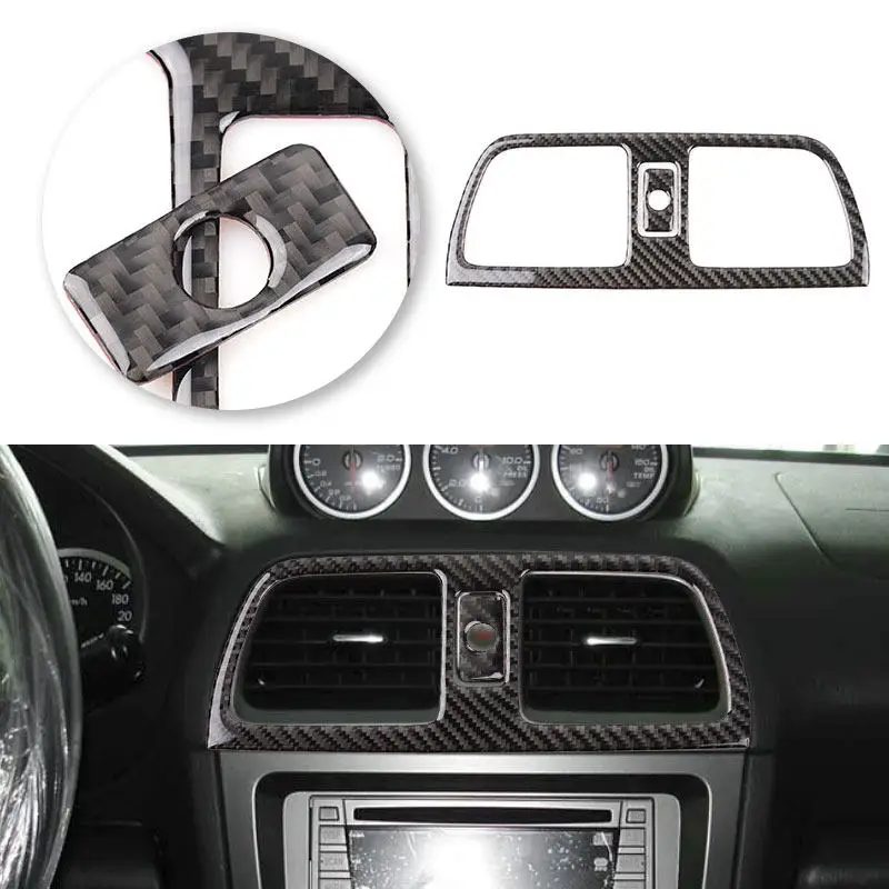 For Subaru Impreza 2005 2006 2007 Car Interior Accessories Soft Carbon Fiber Central Air Conditioning Air Vent Outlet Frame Trim
