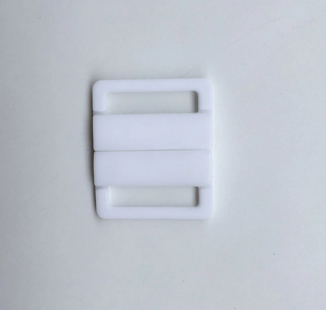 White Plastic Bra Strap Clip, Snap Clasp, Hook Sewing Lingerie Buckles, Buttons, Craft Rectangle Swimwear Bikini, Inner Dia 30mm