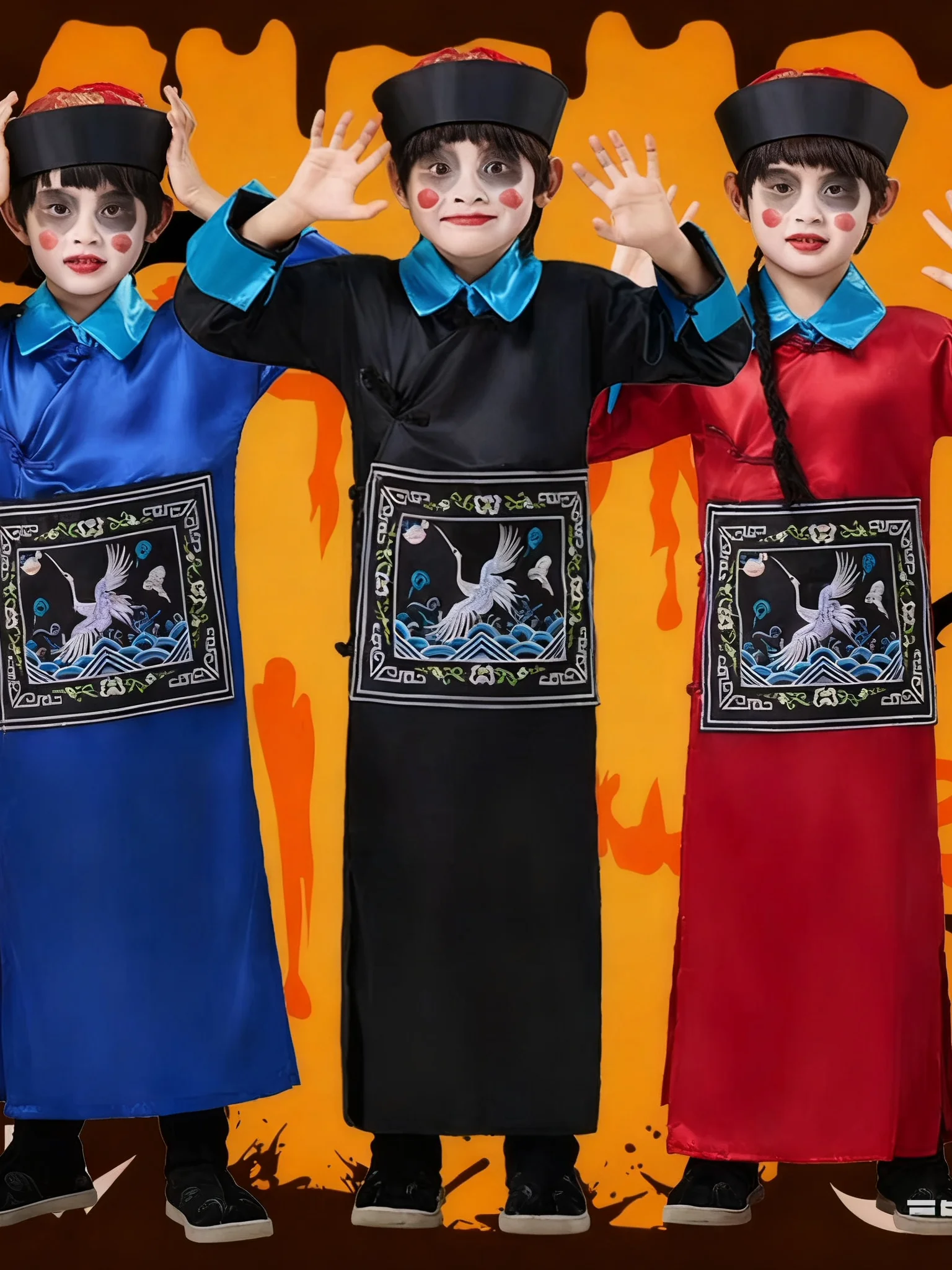 

Children's Cosplay Qing Dynasty Zombie Costume Funny Performance Role-playing Outfit Girls Boys Six-One Festival Special