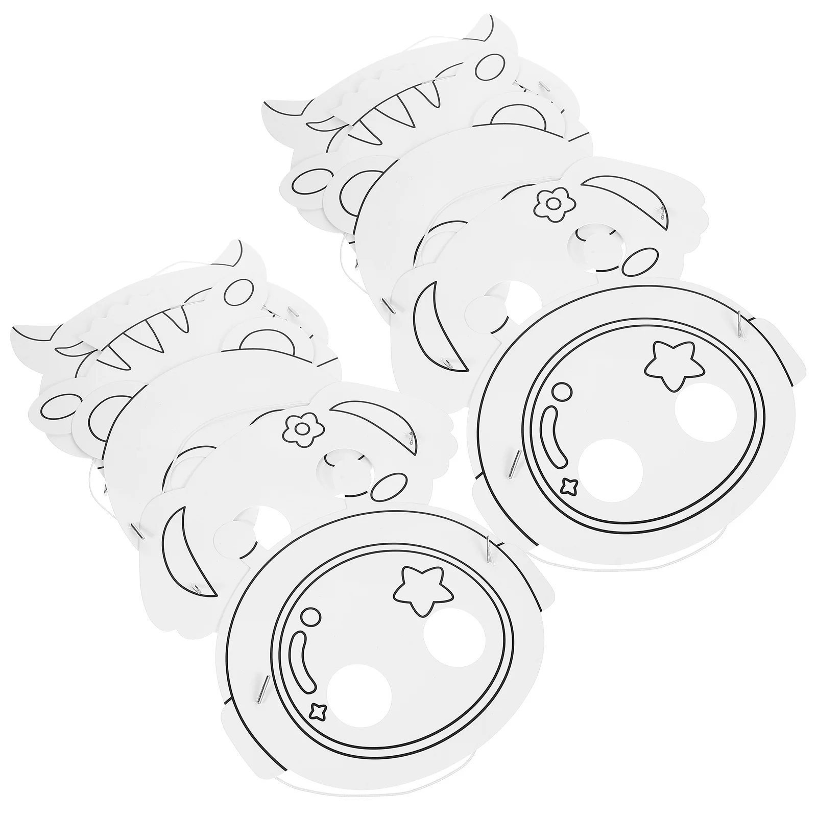 หน้ากากกระดาษเปล่า 10 ชิ้น สำหรับงานปาร์ตี้ งานประดิษฐ์ งานคอสเพลย์ ฮาโลวีน สำหรับเด็กและผู้ใหญ่ รูปสัตว์ นักบินอวกาศ