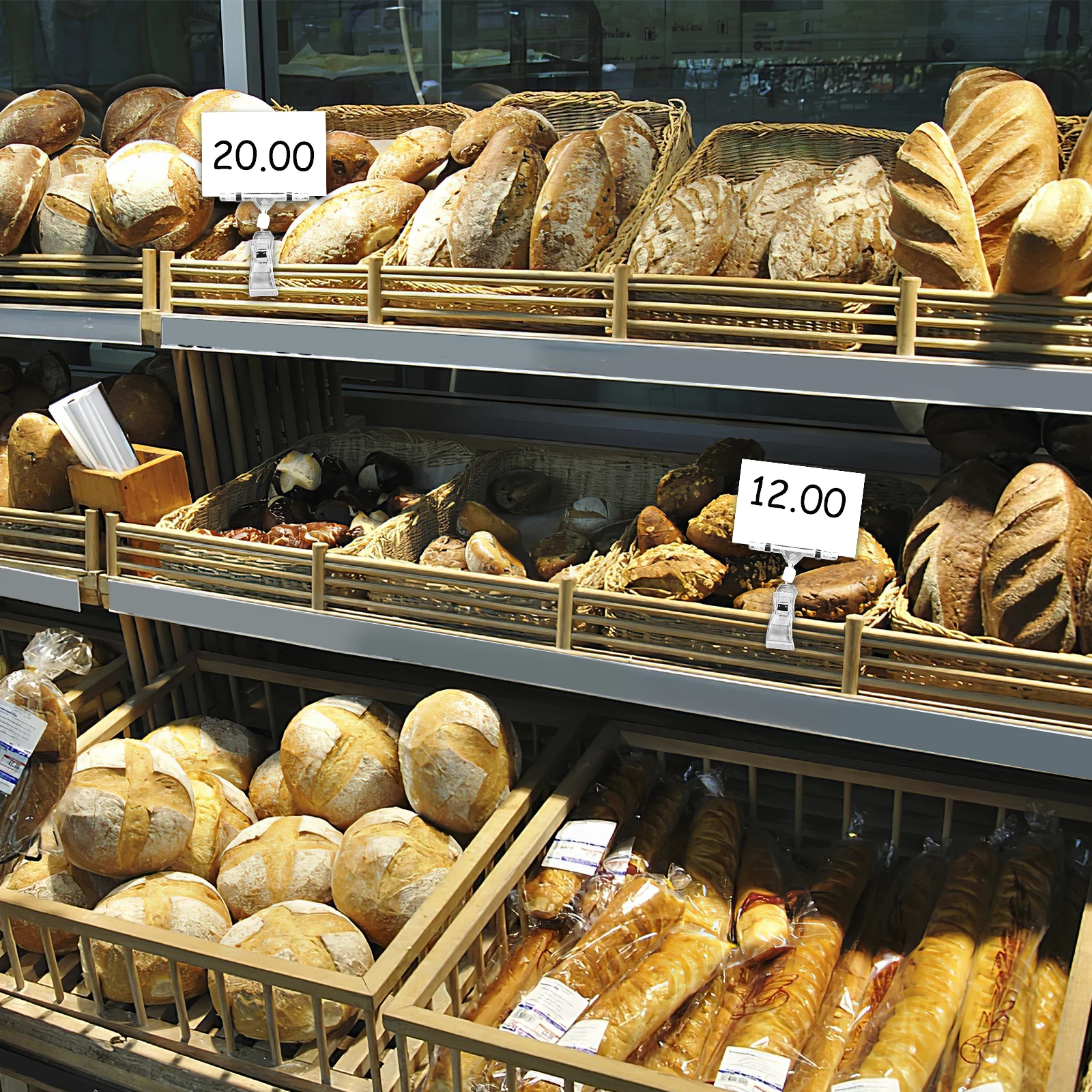 

20 держателей для знаков на большой палец, дисплей для розничного магазина, пластиковый держатель для знаков, ценники, материал, пружинные зажимы для полок, долговечность