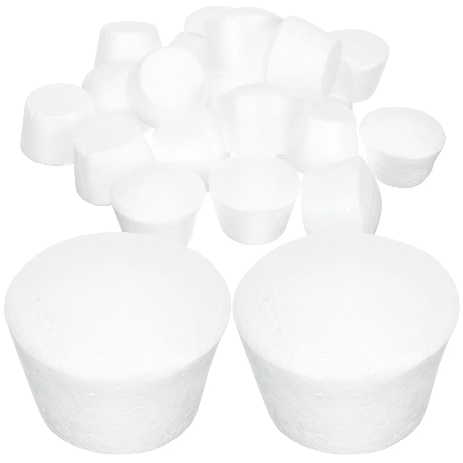 20 Pcs Cakes Foam Embryo Small Foams Cupcake DIY Model Tool Practicing Fake Prop White Simulated Bride