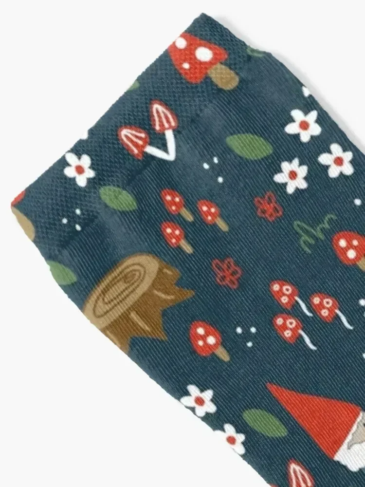 Garden Gnomes in Dark Blue Socks Stockings compression anti-slip hiphop Toe sports Socks Ladies Men's