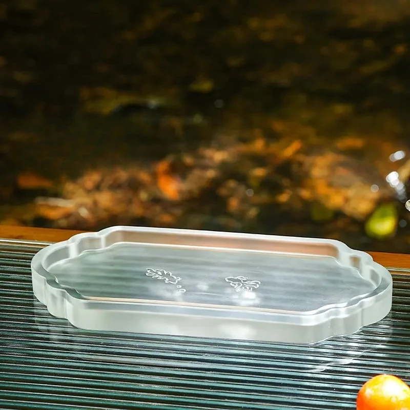 Tea Tray Lost-wax Colored Glaze Rectangular Dry Foam Tray Teapot Tray Teaware