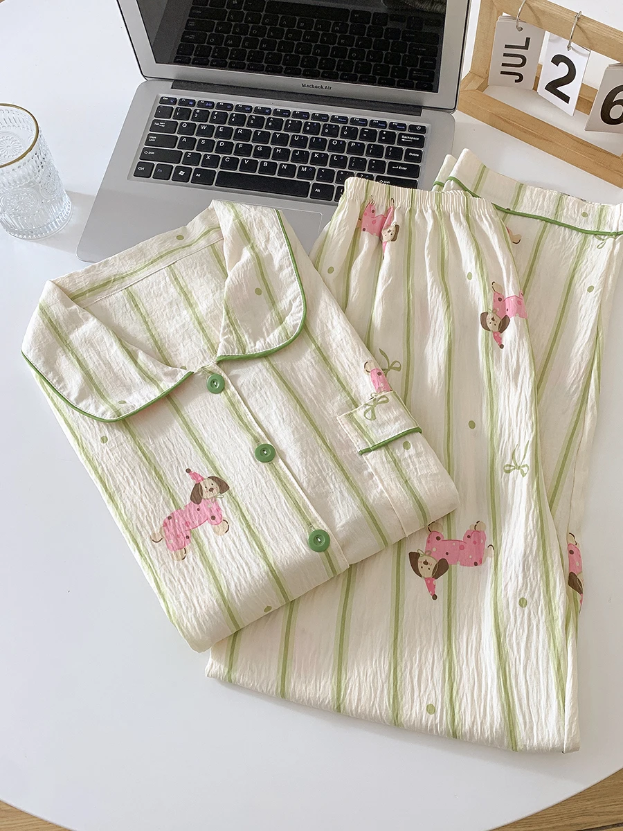 Green stripes - women's
