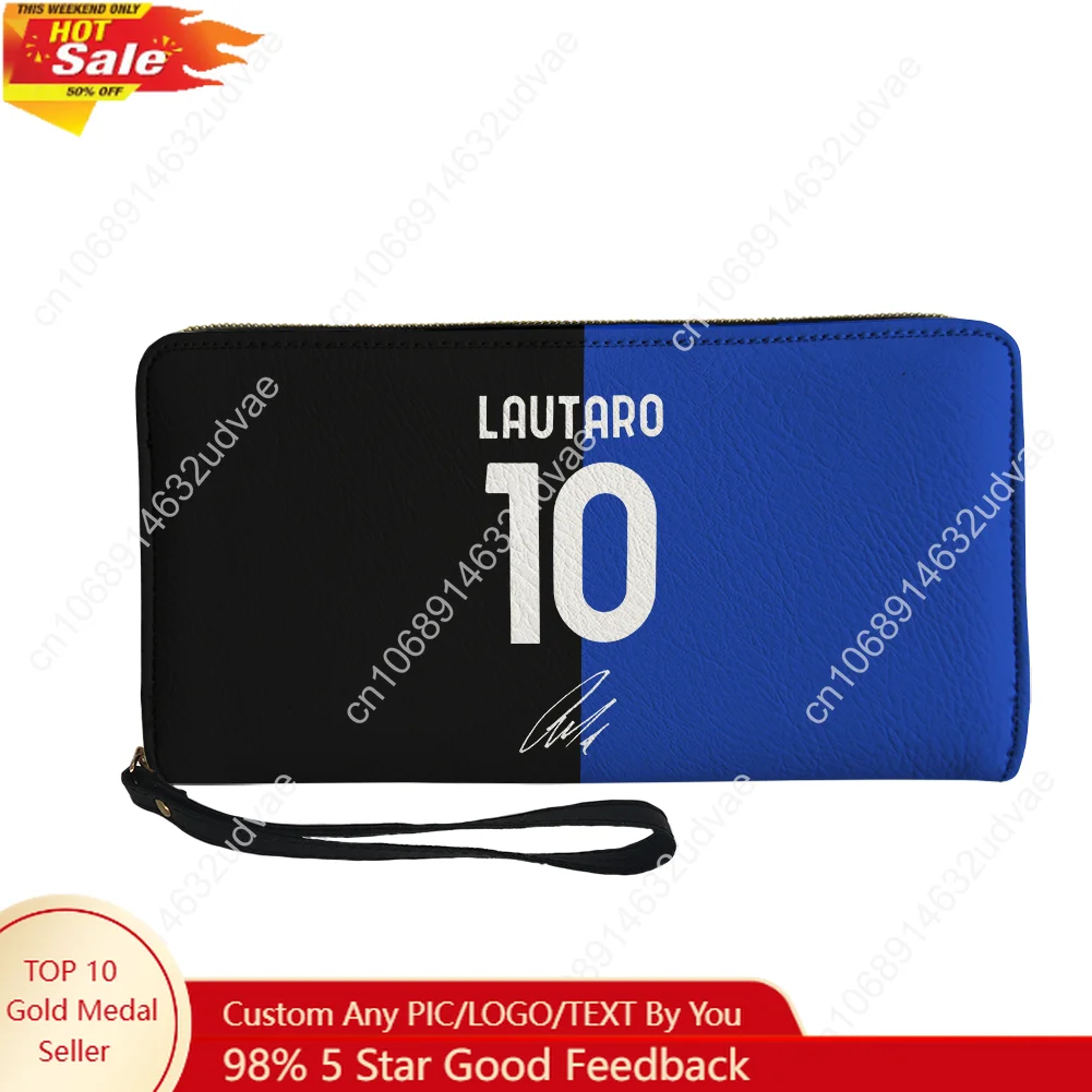 

Lautaro No.10 Wallet Custom Purse Mens Womens Teenagers Zipper Long Wallets Argentina Soccer Star Personalized Photo Wallet Gift