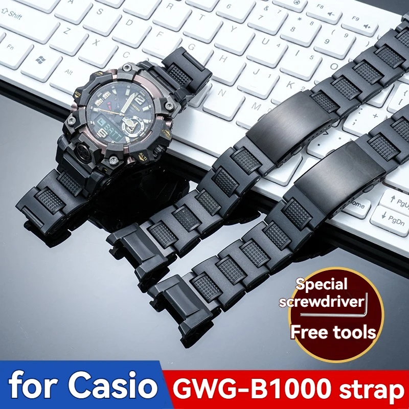 

Легкий композитный стальной пластиковый ремешок для Casio G-SHOCK GWG-B1000 Mudmaster, ремешок для спортивных часов, аксессуары для ремонта