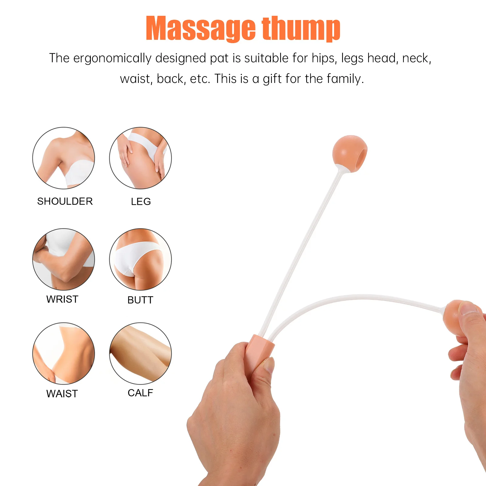 

Massage Knocking Hammer Handheld Plastic Body Massage Tool Ergonomic Design Stress Relief Portable Knocking Stick Back Therapy