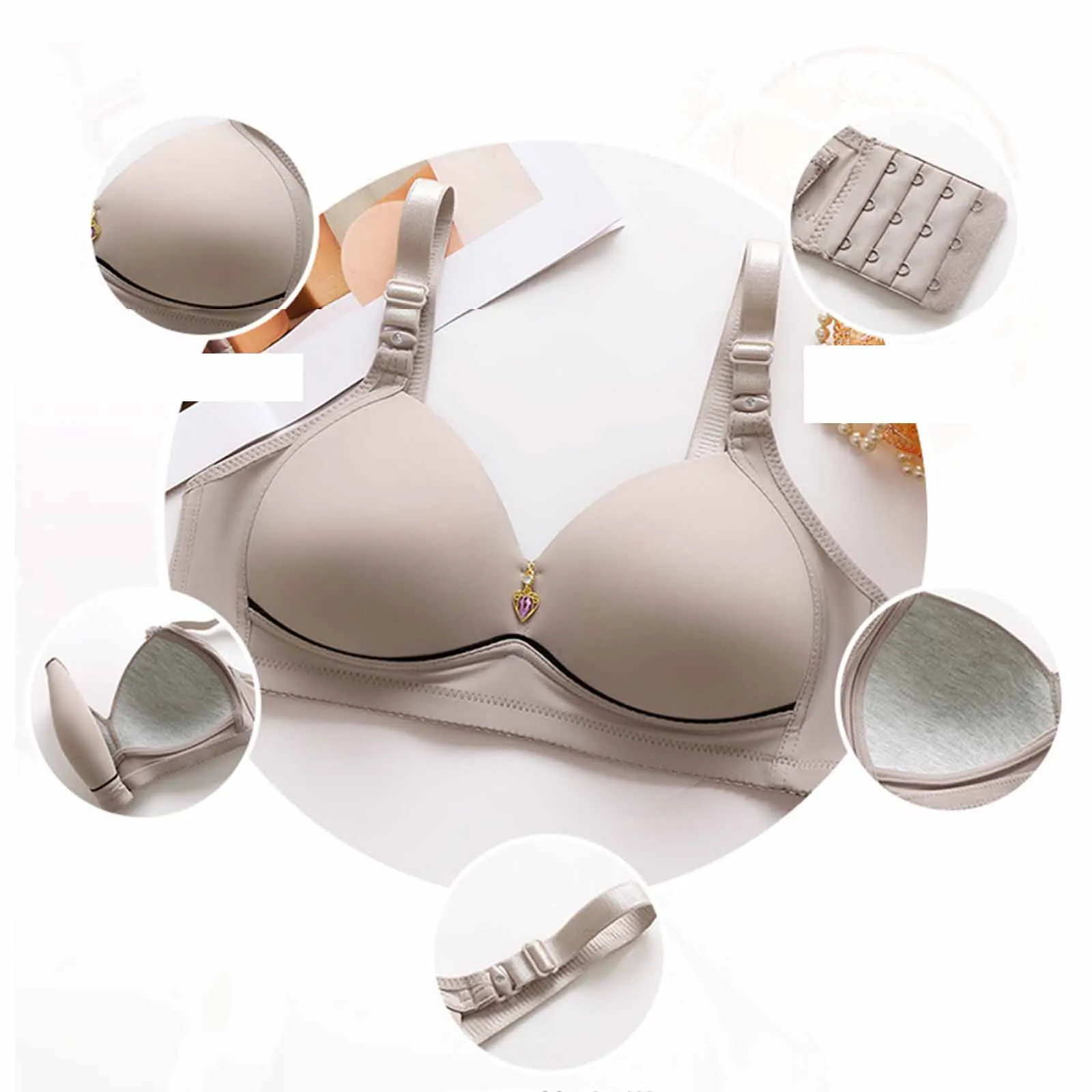 1/2/3PCS Large Luxury Without Steel Ring Bra Side Fold Side Breast Large Breast Display Small Adjustment Shaped Mom's Underwear