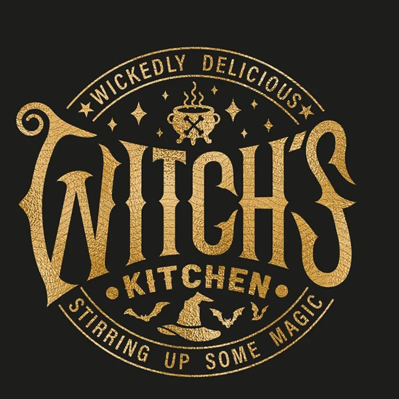 Witch's Kitchen Stirring Up Some Magic apron Rustic Farmhouse happy Halloween eve party dinner BBQ Decoration mom wife gift