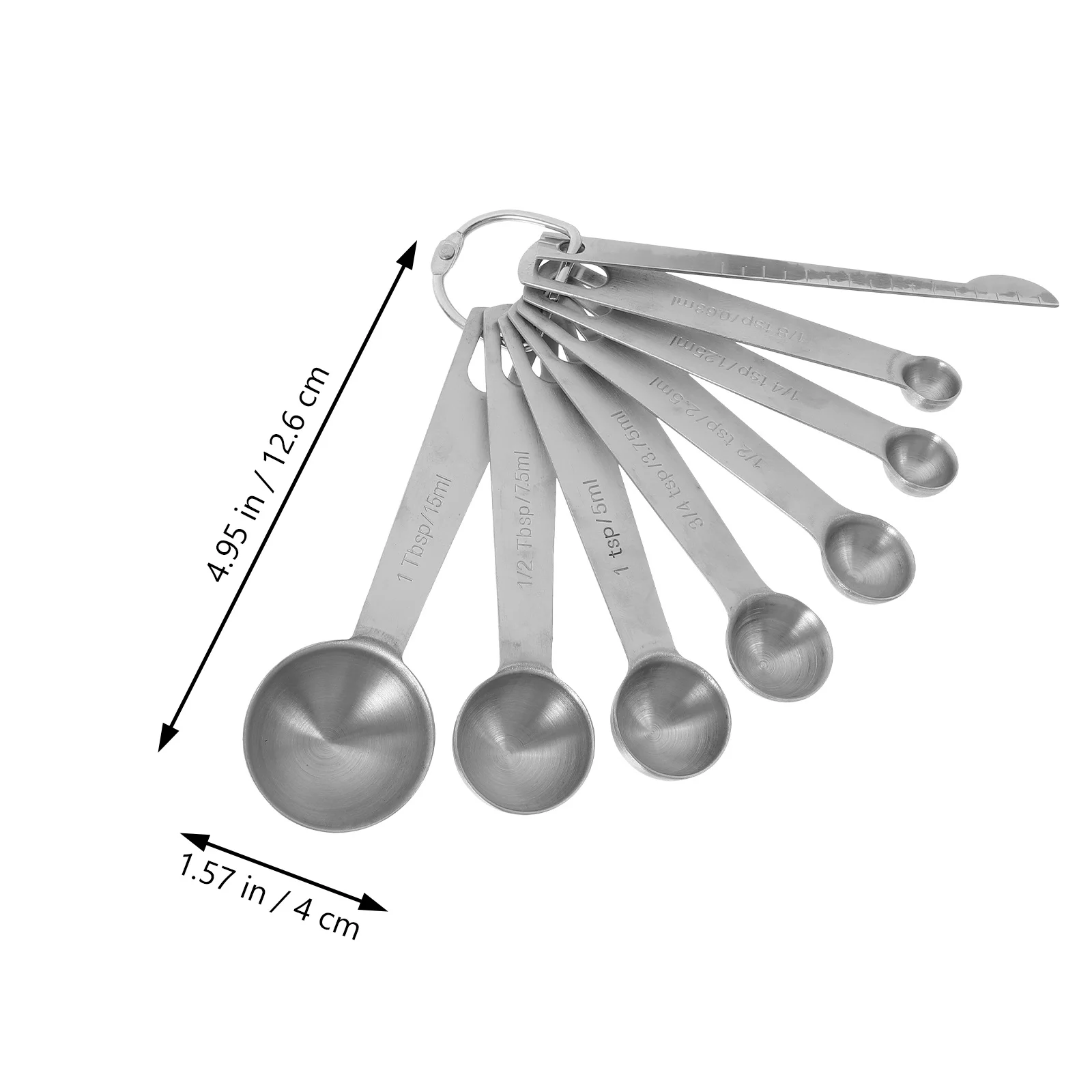 

8 шт., набор мерных ложек из нержавеющей стали, эргономичная ручка, практичная кухонная мерная ложка для выпечки, кофе, порошка, чайная ложка
