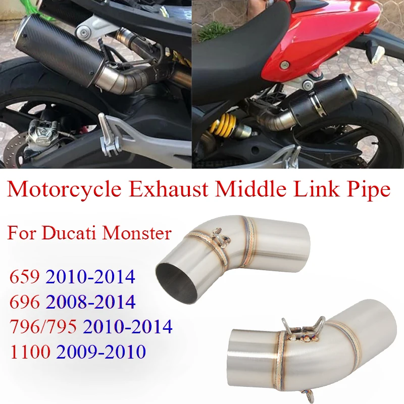 Motorcycle Exhaust Mid Link Pipe For Ducati Monster 659 795 796 2010-2014 696 2008-2014 1000 2009-2010 Modified Escape Muffler