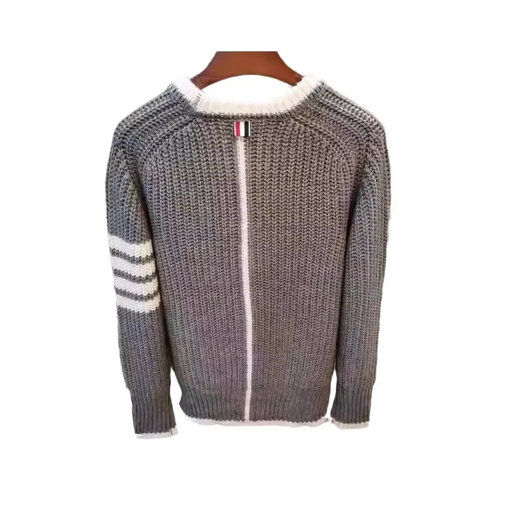 Trendy round Neck Knitwear Long Sleeve Casual Men's Sweater Autumn Winter Fashion Versatile Comfortable Overhead Top