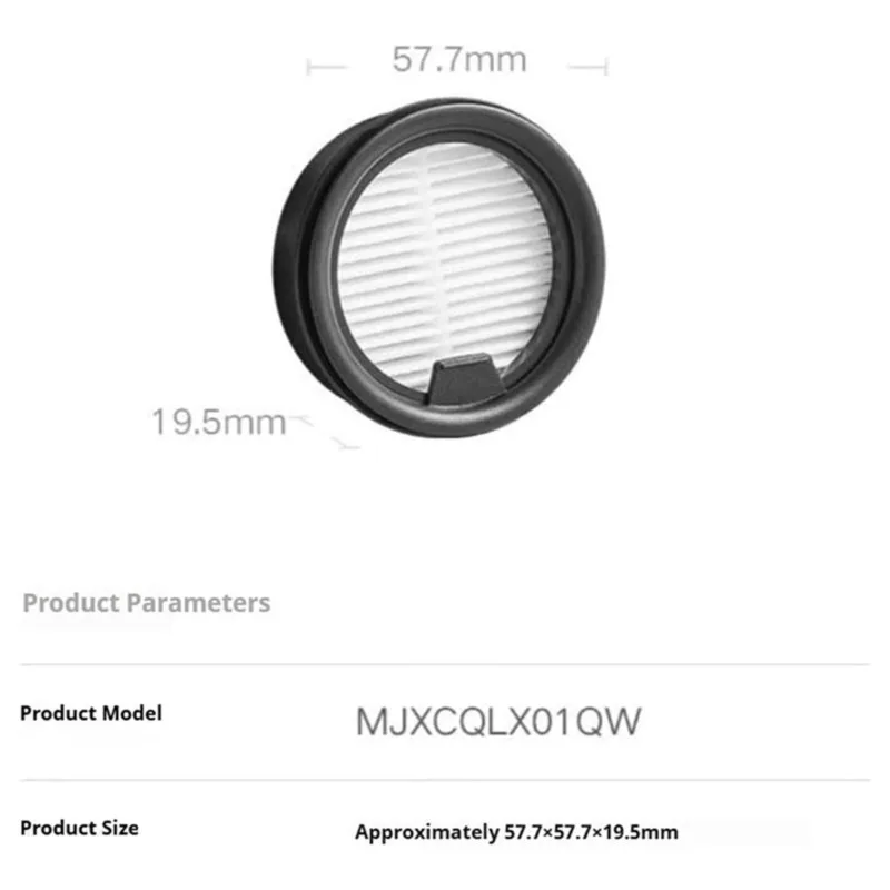 

Factory NEW For MIJIA Car Vacuum Cleaner Accessories Kit Replacement Filter Sponge MJXCQ01QW, Filter Cartridge, Filter Pad 1 Set