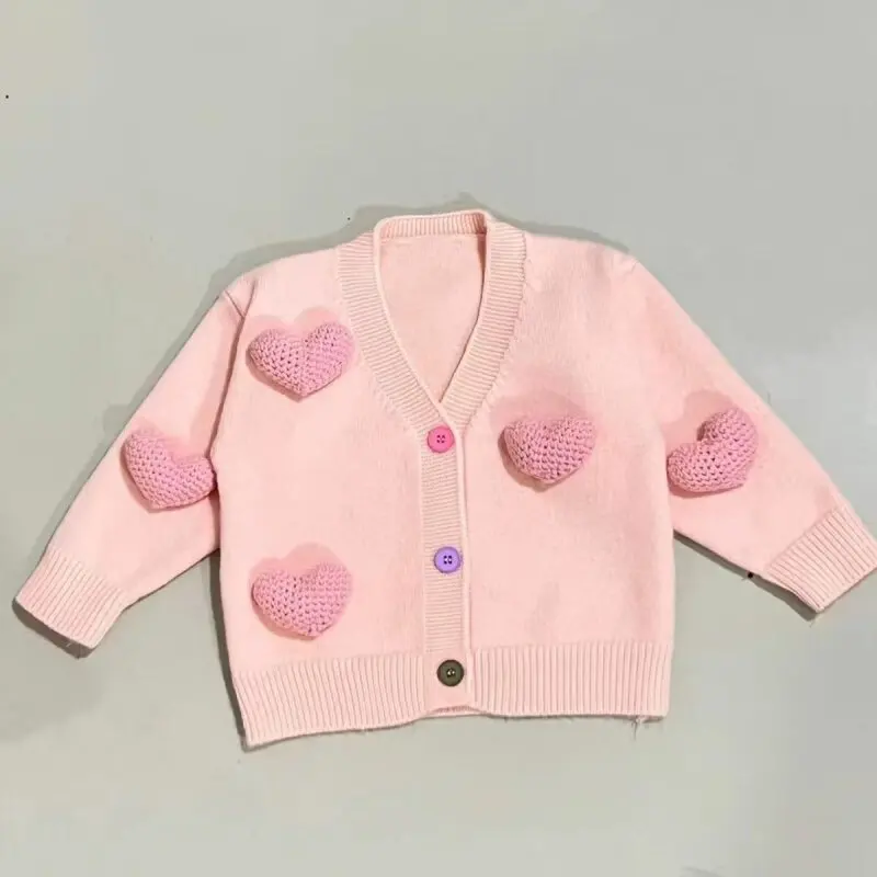 New Girls Cardigan Sweater Coat Spring Autumn Children Casual Jacket Toddler Baby Kids Wool Knitted Cardigan For Boys 2-6 Years