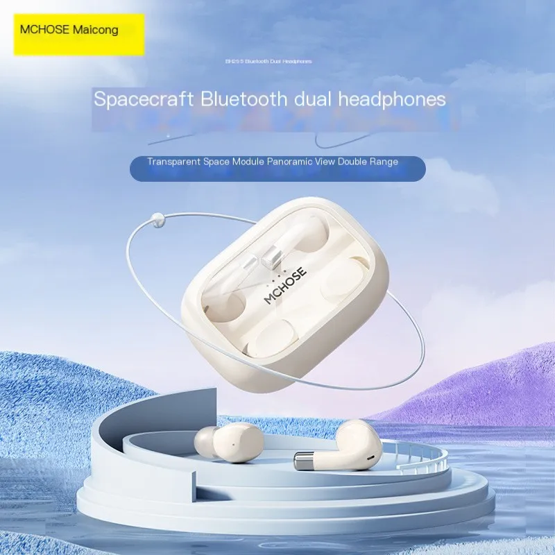 MCHOSE BH295 2023 New Space Module Bluetooth Earphones Couple's Double Yellow Egg True Wireless High Beauty Wireless Headphones