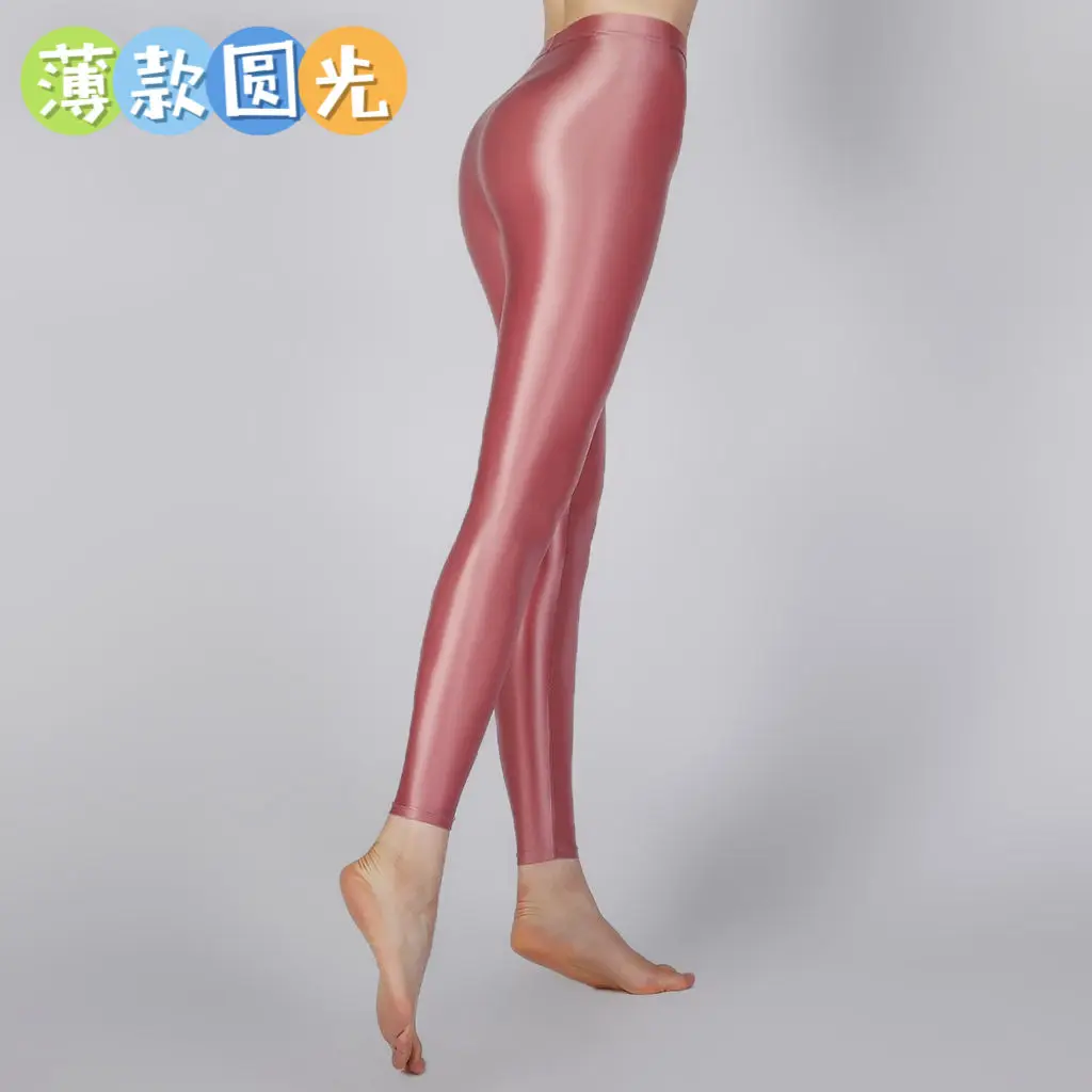 

Glossy Thin Women Yoga Leggings Plus Size High Waist Leggings Workout Pants for Gym Tight Bottoms