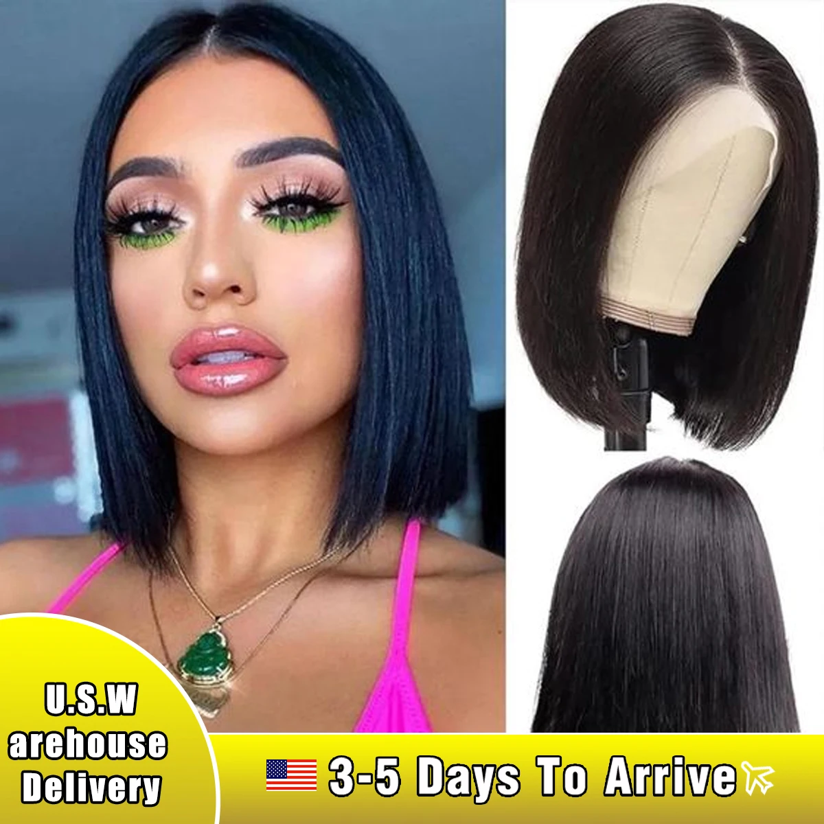 12 16 дюймов Bone Straight Bob Wig Lace Front Парики из натуральных волос для женщин Короткий парик Боб Боковая часть Кружевной фронтальный парик Бразильские волосы Боб