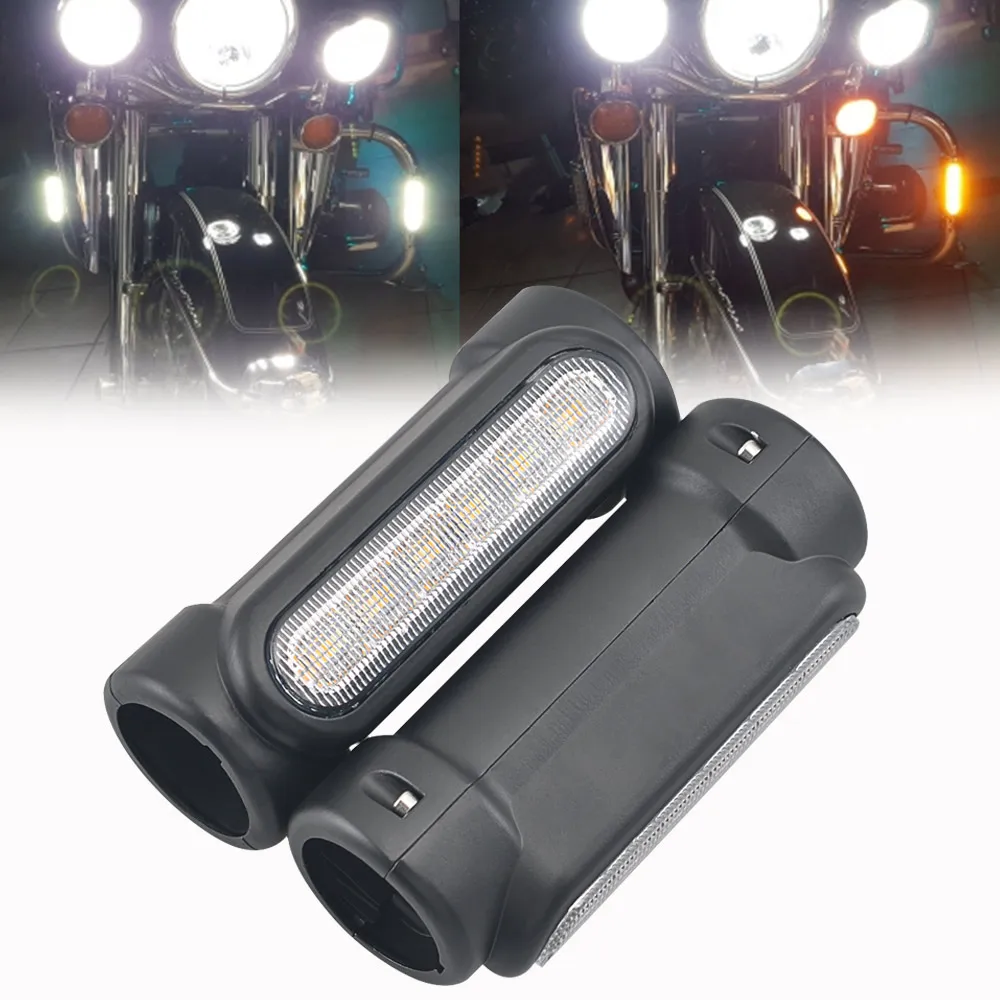 

Motorcycle Highway Crash Bar Light Switch back Driving Light Amber LED Turn Signal Lamp For Harley Touring Road King Victory