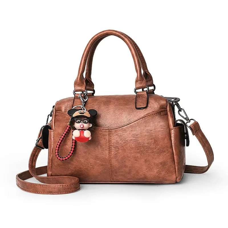 

Vintage large capacity handbag for women Boston bag shoulder crossbody bag versatile for commuting, business commuting handbag