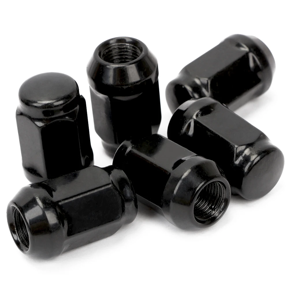 24pcs For Nissan Navara NP300 Patrol Pathfinder 6x114.3 12x1.25 Black Wheel Nuts Car Wheel Accessories