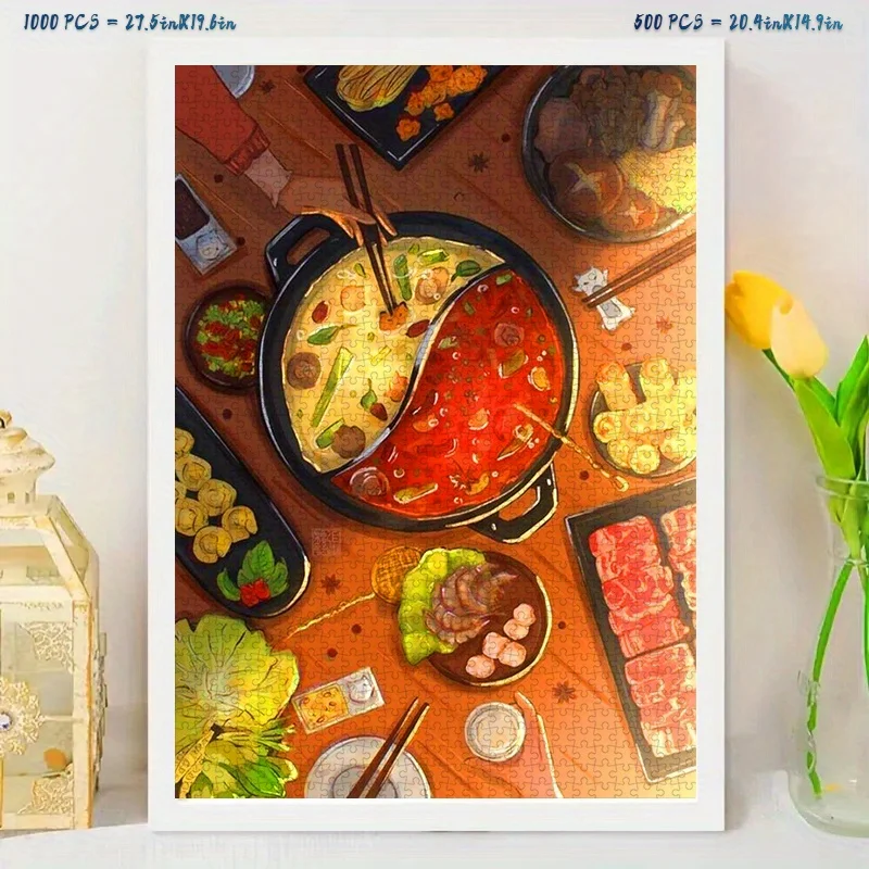 

Chinese Hot Pot Feast Jigsaw Puzzle Adult Food Theme Intellectual Game Home Leisure Delicious Decor Puzzle Toy