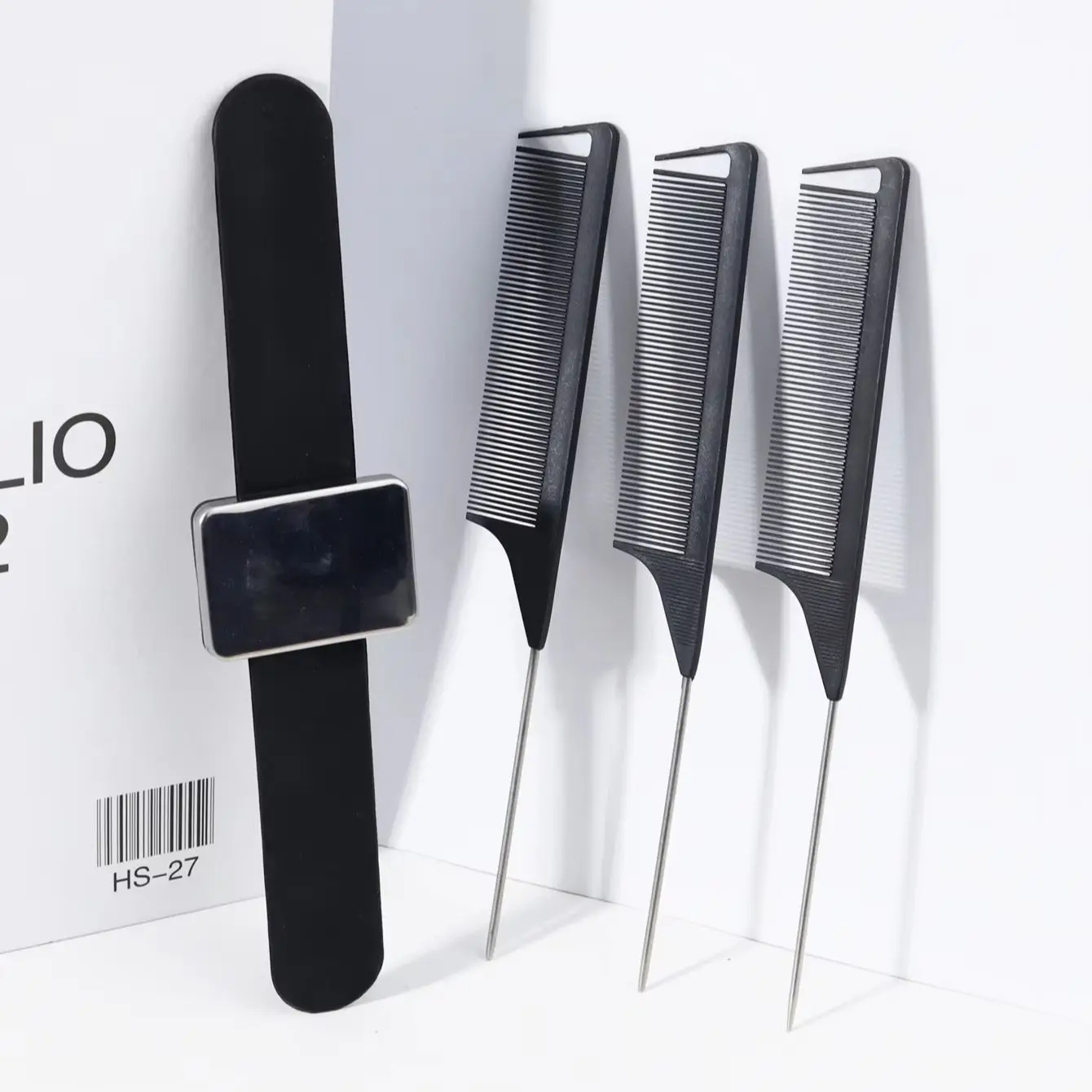 Hair styling comb set, magnetic wristband, anti-static hair tip comb, convenient to carry around, special for real hair wigs